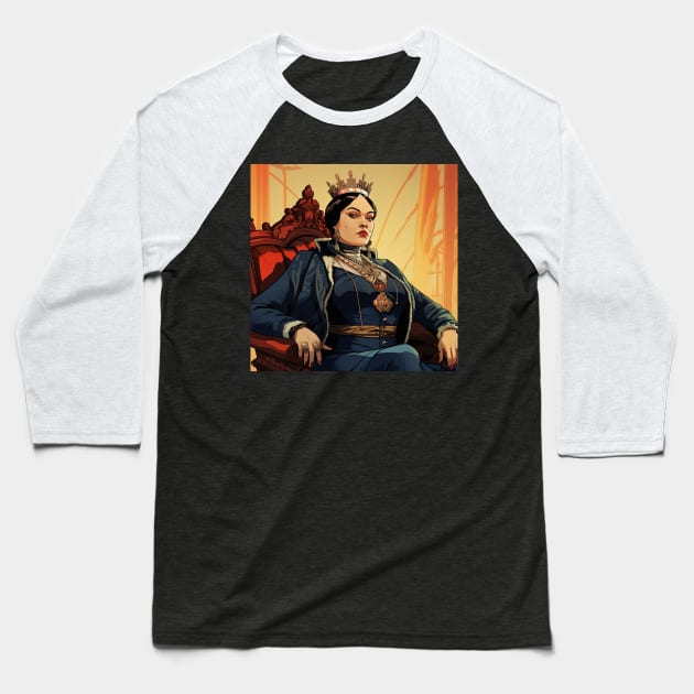 Queen Victoria Baseball T-Shirt by ComicsFactory